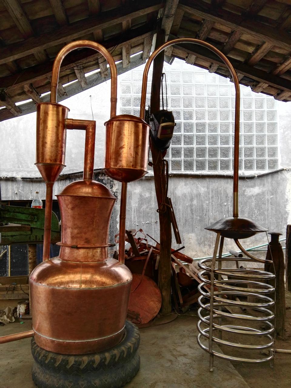 Detalle del serpentín de cobre