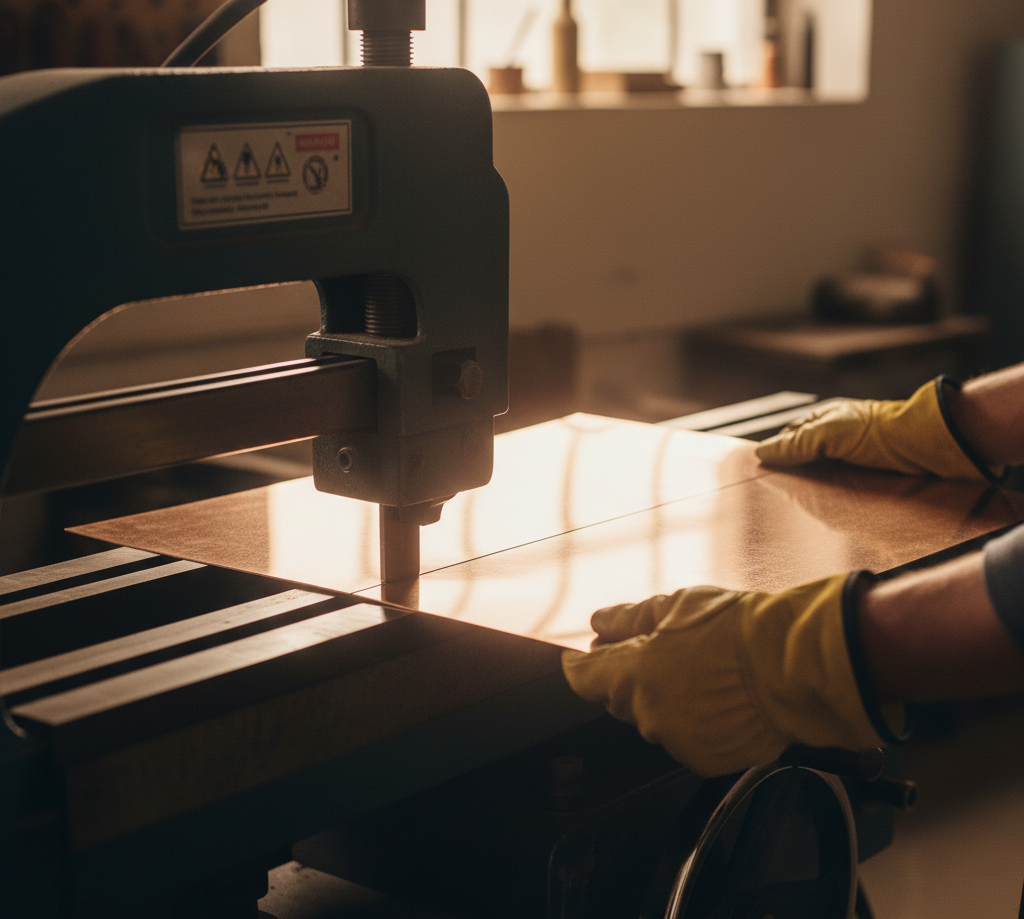 Trazo y corte de cobre